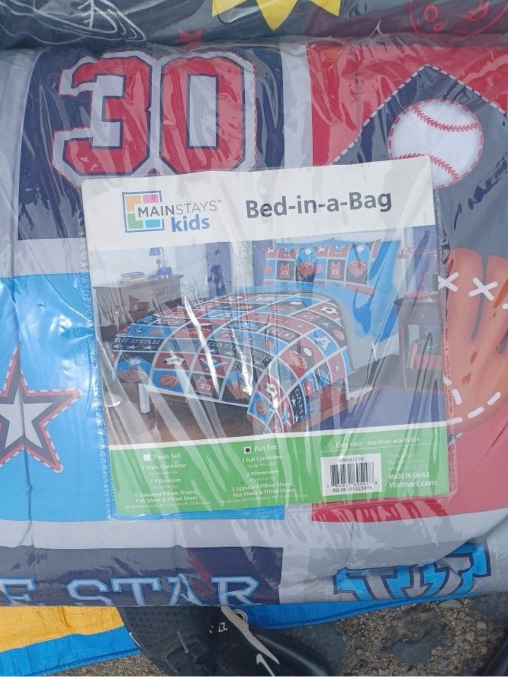 Mainstays Kids Blue and Red Sports Comforter Set